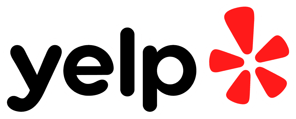 Yelp's logo featuring the name in bold, playful typography with a red starburst symbol. The design emphasizes the brand's focus on local business reviews and recommendations.