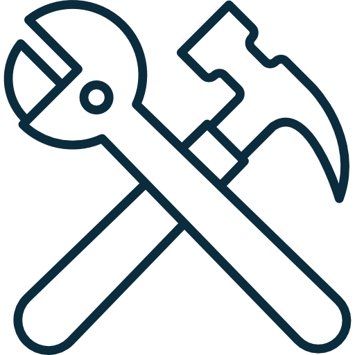 Hammer and a wrench cartoon image